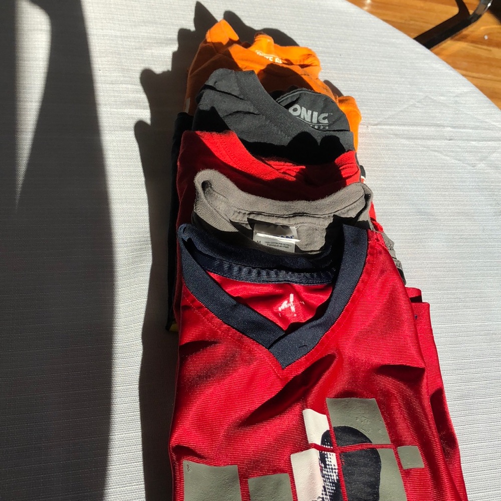 Bundle of boys play tee shirts. Size M